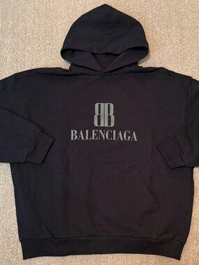 Balenciaga Nano BB Hoodie Medium Fit black sz XS